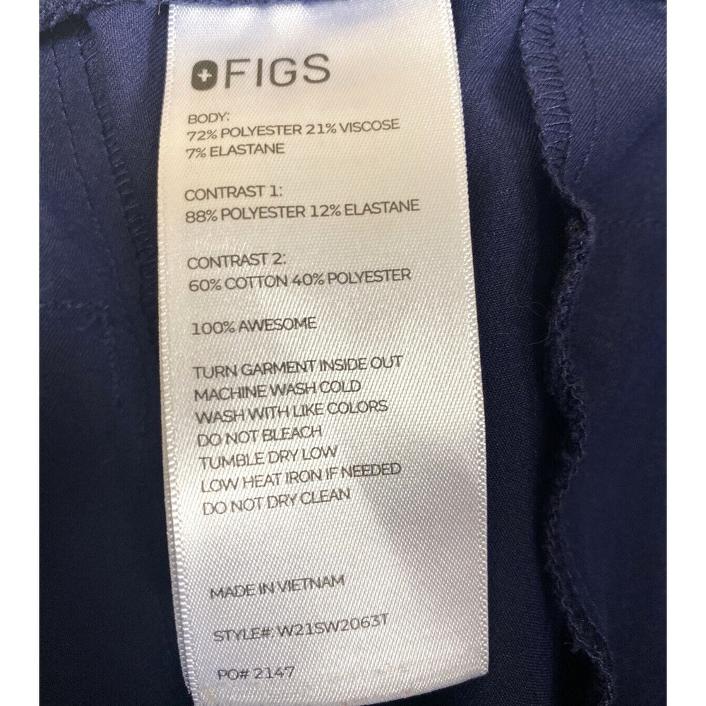 FIGS Scrubs Pants Blue Technical Collection Women's Medium Tall Stretch Comfort - Picture 11 of 13